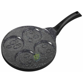 Patelnia ceramiczna 26 cm marmurowa z buźkami Krisberg 2659 do mini naleśników z wzorami