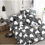 Pościel 160x200 bawełna satynowa 3D Cotton World gruba 3 części 1172 biało szare serca