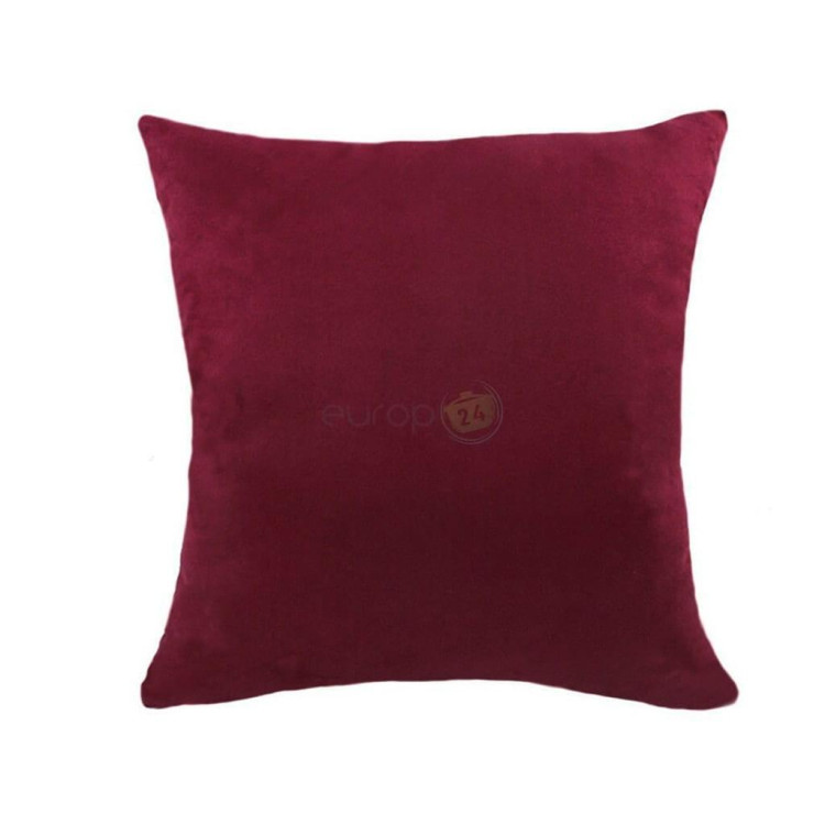 Poduszka dekoracyjna 40x40 velvet welurowa czerwone wino