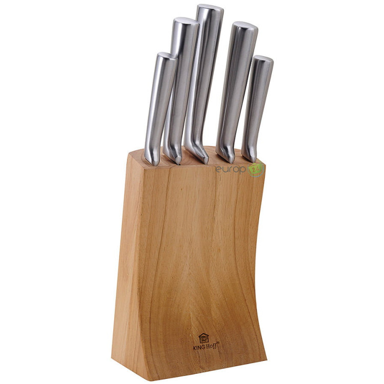 Zestaw noży KingHoff KH 1153 kuchenne stalowe + stojak, komplet Zestaw noży KingHoff KH 1153 kuchenne stalowe + stojak, komplet