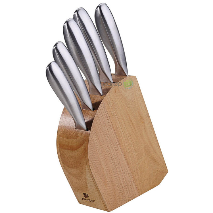 Zestaw noży KingHoff KH 1152 kuchenne stalowe + stojak, komplet Zestaw noży KingHoff KH 1152 kuchenne stalowe + stojak, komplet