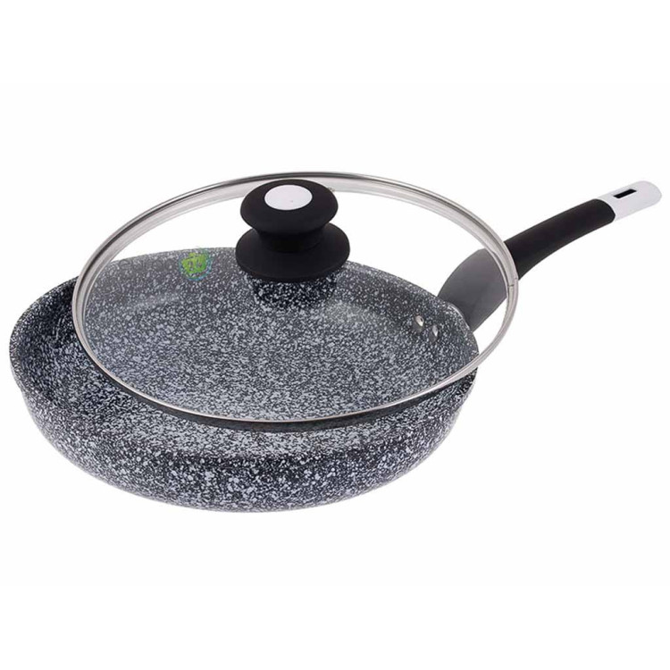 Patelnia granitowa 22 cm indukcja Elitehoff 7529 ceramiczna z pokrywką Patelnia granitowa 22 cm indukcja Elitehoff 7529 ceramiczna z pokrywką
