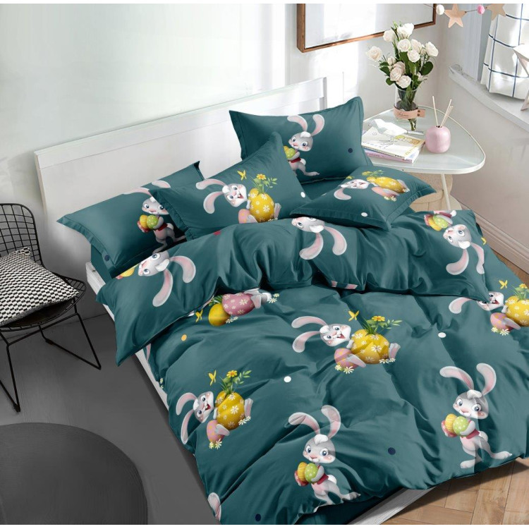 Pościel 160x200 bawełna satynowa 3D Cotton World gruba 3 części 2310 wielkanoc