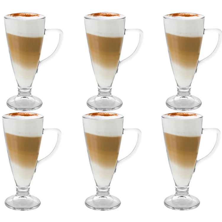 Szklanki na nóżce do latte Florina Cezar 250 ml zestaw 6 sztuk