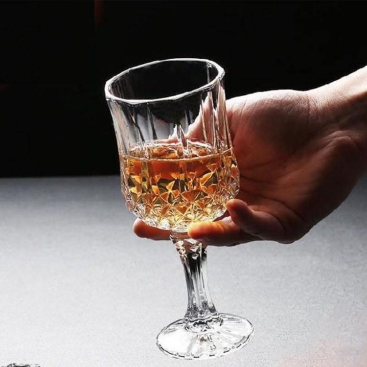Kieliszki do wina kryształowe grube szkło 250 ml zestaw 6 sztuk Kieliszki do wina kryształowe grube szkło 250 ml zestaw 6 sztuk
