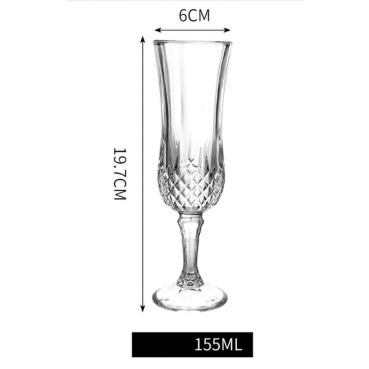 Kieliszki do szampana kryształowe grube szkło 155 ml zestaw 6 sztuk Kieliszki do szampana kryształowe grube szkło 155 ml zestaw 6 sztuk