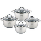 Garnki stalowe MG Home Idalia zestaw 4 garnków na indukcję