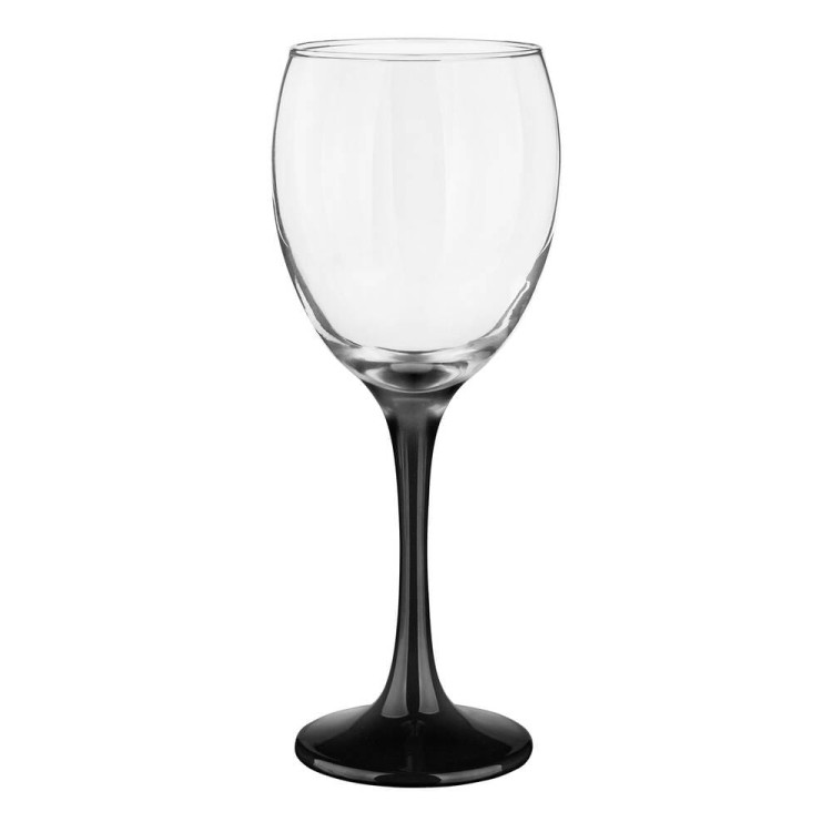 Kieliszki do wina  Glasmark 300 ml komplet 6 sztuk z czarną nóżką Kieliszki do wina  Glasmark 300 ml komplet 6 sztuk z czarną nóżką