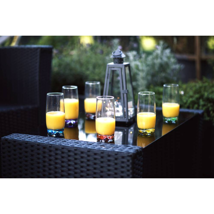 Szklanki do drinków wysokie Glasmark kolorowe dno 350 ml zestaw 6 szklanek Szklanki do drinków wysokie Glasmark kolorowe dno 350 ml zestaw 6 szklanek