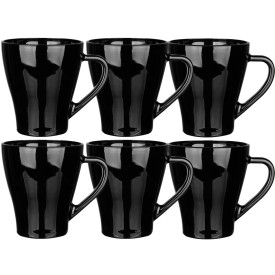 Zestaw 6 kubków czarnych Glasmark Hugo 360 ml
