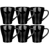 Zestaw 6 kubków czarnych Glasmark Hugo 360 ml