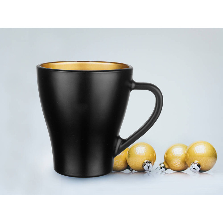 Zestaw 6 kubków czarno złotych Glasmark Hugo Glamour 360 ml Zestaw 6 kubków czarno złotych Glasmark Hugo Glamour 360 ml