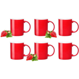 Zestaw 6 kubków czerwonych Glasmark Rita 300 ml