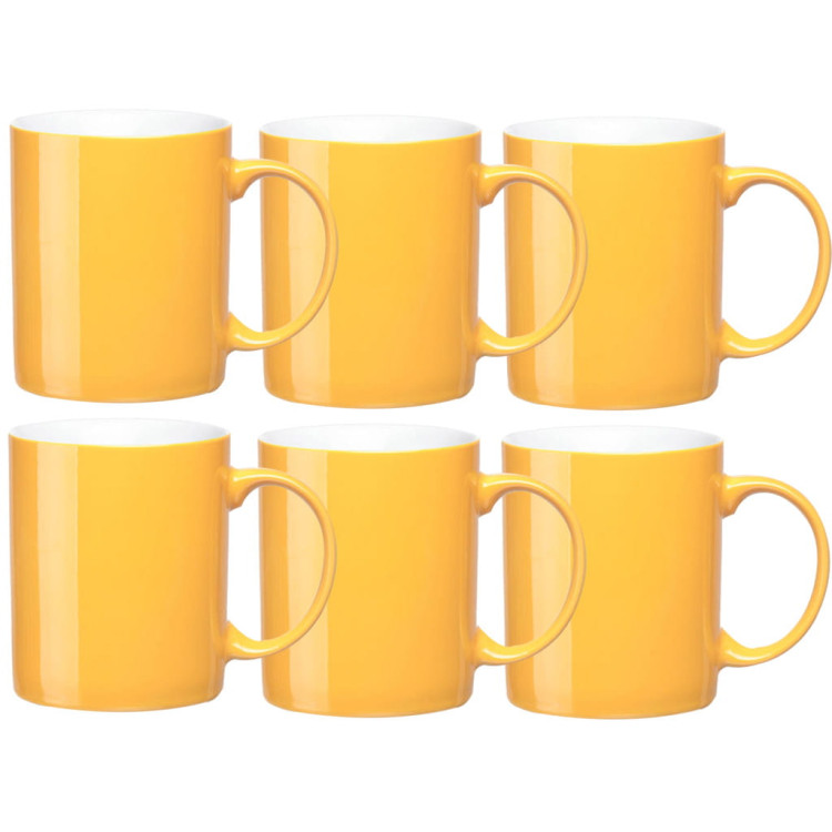 Zestaw 6 kubków żółtych Glasmark Rita 300 ml