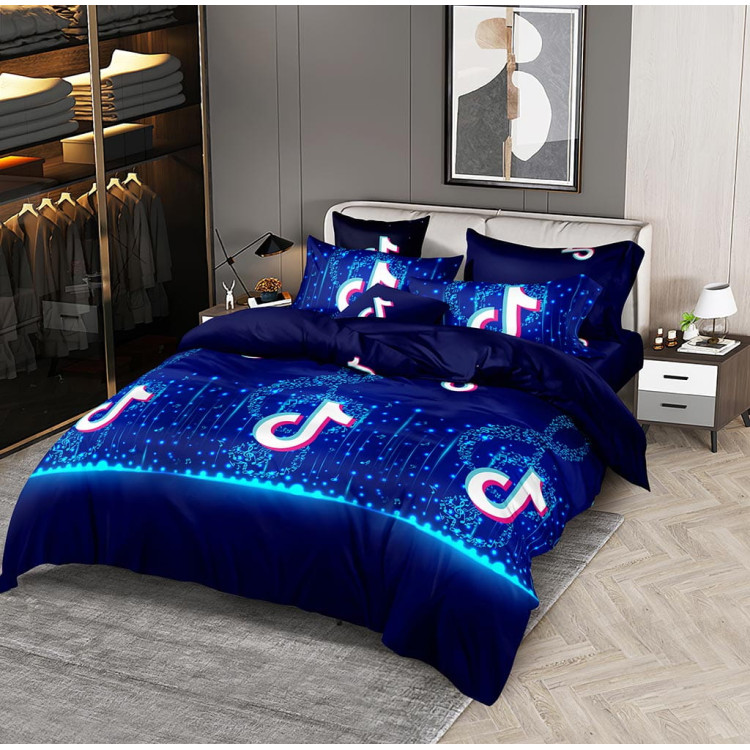 Pościel 160x200 bawełna satynowa 3D Cotton World gruba 3 części 2243 tiktok