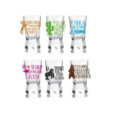 Kieliszki do wódki 25 ml Glasmark IKS komplet 6 sztuk śmieszny nadruk zwierzęta
