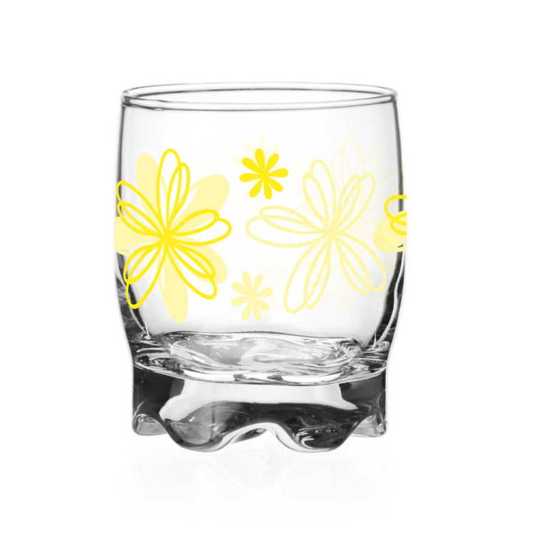 Szklanki niskie Glasmark kolorowe kwiaty 250 ml zestaw 6 szklanek Szklanki niskie Glasmark kolorowe kwiaty 250 ml zestaw 6 szklanek
