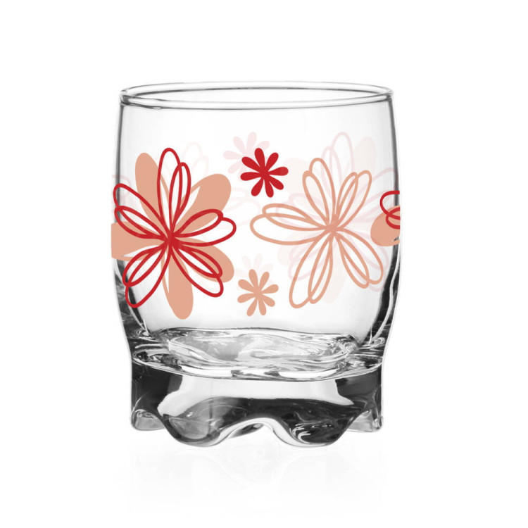 Szklanki niskie Glasmark kolorowe kwiaty 250 ml zestaw 6 szklanek Szklanki niskie Glasmark kolorowe kwiaty 250 ml zestaw 6 szklanek