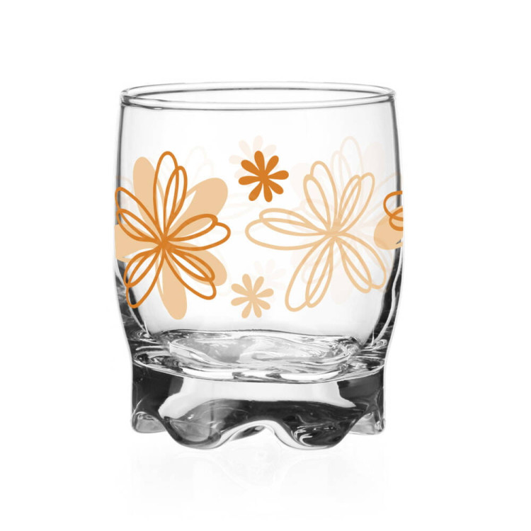 Szklanki niskie Glasmark kolorowe kwiaty 250 ml zestaw 6 szklanek Szklanki niskie Glasmark kolorowe kwiaty 250 ml zestaw 6 szklanek