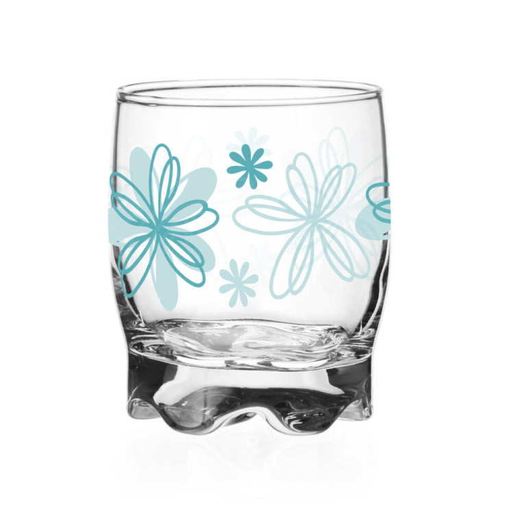 Szklanki niskie Glasmark kolorowe kwiaty 250 ml zestaw 6 szklanek Szklanki niskie Glasmark kolorowe kwiaty 250 ml zestaw 6 szklanek