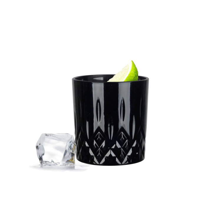 Szklanki do whisky drinków zestaw 6 szklanek 280 ml czarne Szklanki do whisky drinków zestaw 6 szklanek 280 ml czarne