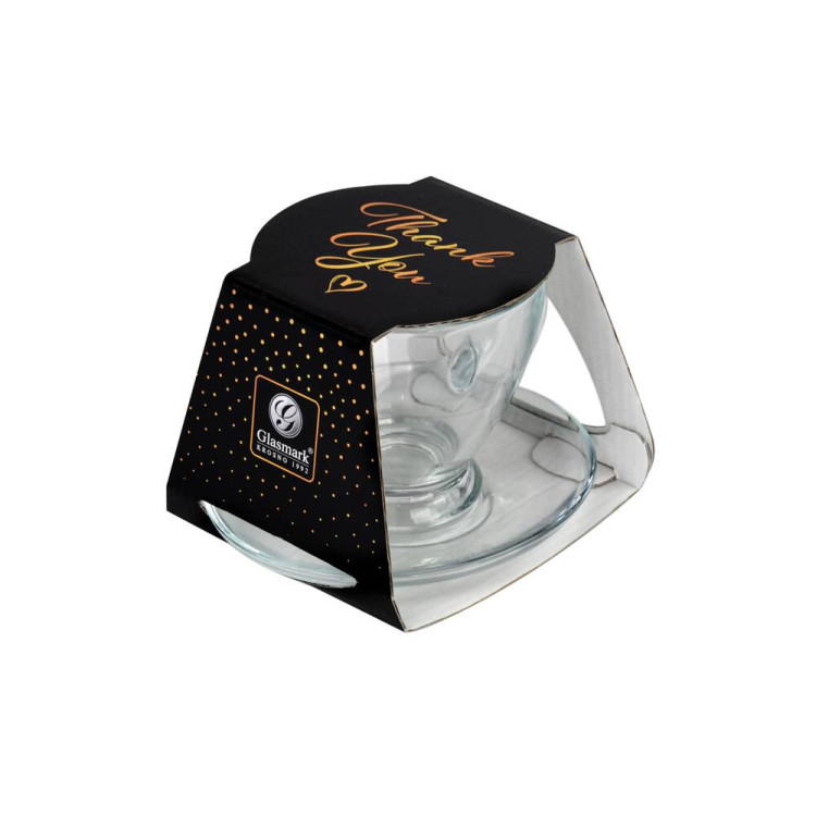 Serwis kawowy szklany na 6 osób Glasmark Roma zestaw 6 filiżanek ze spodkami Serwis kawowy szklany na 6 osób Glasmark Roma zestaw 6 filiżanek ze spodkami