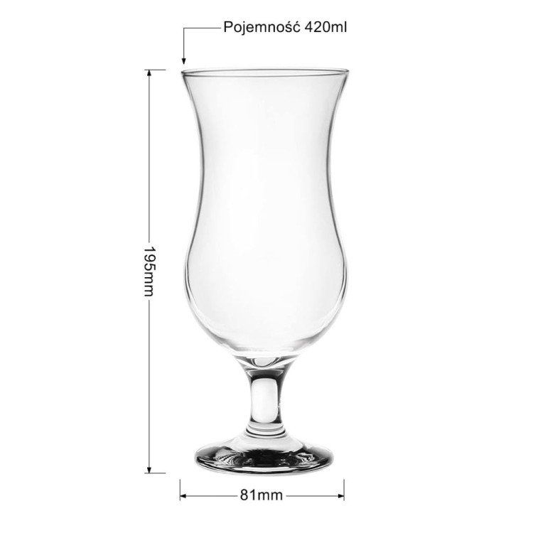 Szklanki na nóżce Glasmark kieliszki koktajlowe 420 ml zestaw 6 sztuk Szklanki na nóżce Glasmark kieliszki koktajlowe 420 ml zestaw 6 sztuk