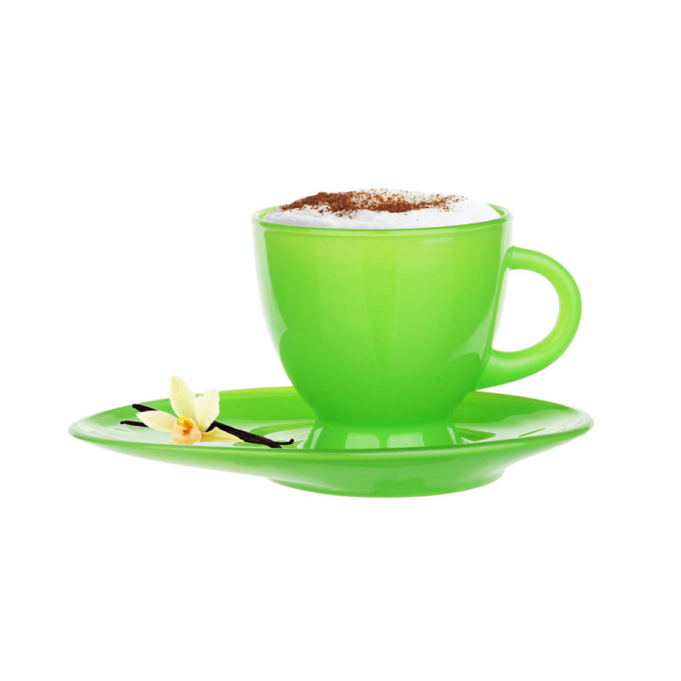 Serwis kawowy na 6 osób Glasmark Roma zestaw 6 zielonych filiżanek ze spodkami