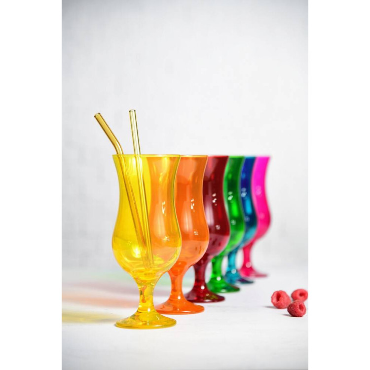 Szklanki na nóżce Glasmark kieliszki koktajlowe kolorowe 420 ml zestaw 6 sztuk Szklanki na nóżce Glasmark kieliszki koktajlowe kolorowe 420 ml zestaw 6 sztuk