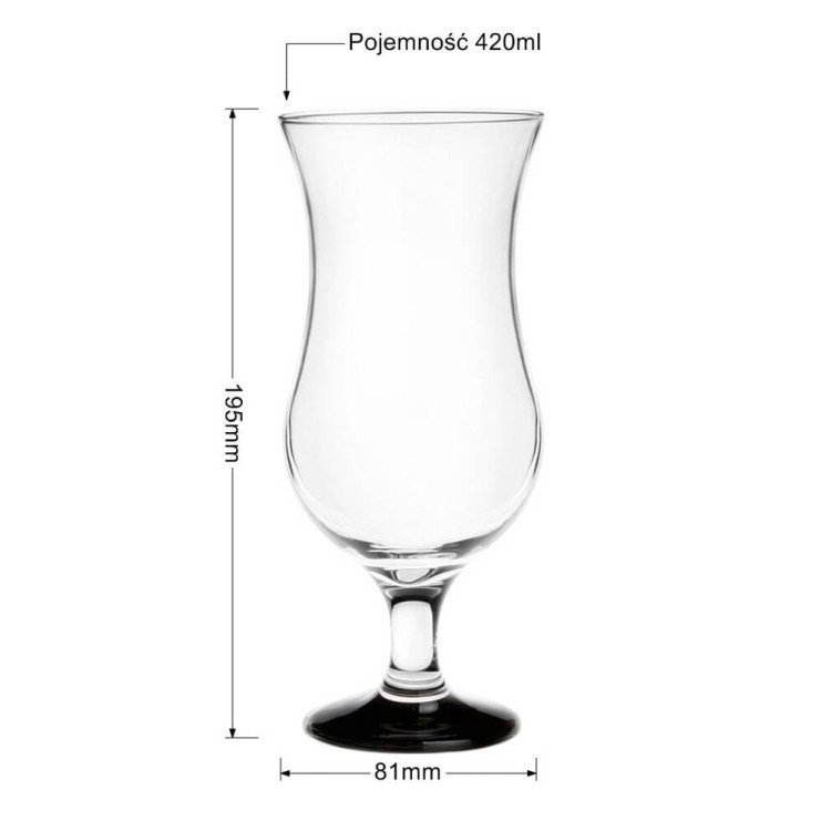 Kieliszki koktajlowe Glasmark szklanki na czarnej nóżce 420 ml zestaw 6 sztuk Kieliszki koktajlowe Glasmark szklanki na czarnej nóżce 420 ml zestaw 6 sztuk