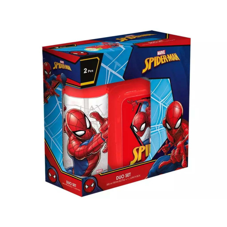 Zestaw śniadaniowy dla dzieci Spider-man bidon pojemnik Zestaw śniadaniowy dla dzieci Spider-man bidon pojemnik