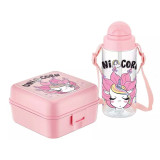 Zestaw śniadaniowy dla dziewczynki Jednorożec bidon pojemnik