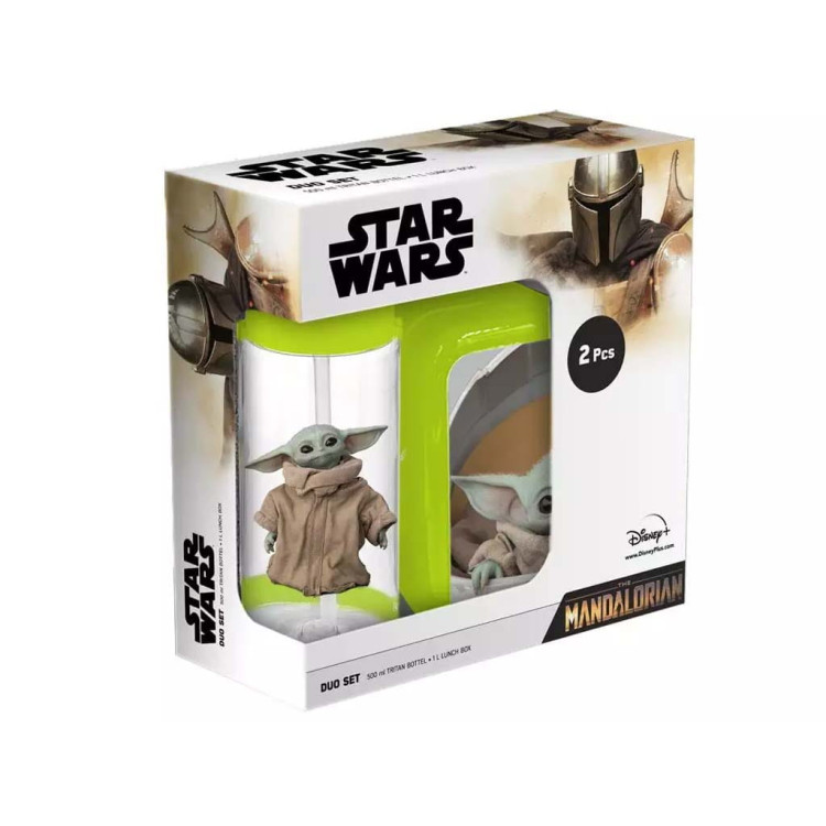 Zestaw śniadaniowy dla dzieci Baby Yoda Star Wars bidon pojemnik Zestaw śniadaniowy dla dzieci Baby Yoda Star Wars bidon pojemnik