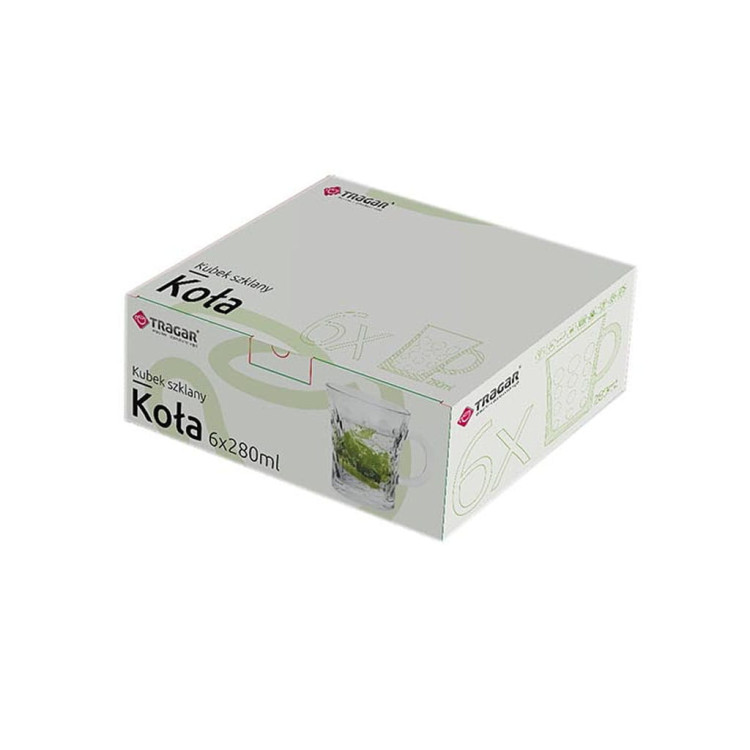 Szklanki z uchem Classic Koła 280 ml zestaw 6 szklanek Szklanki z uchem Classic Koła 280 ml zestaw 6 szklanek