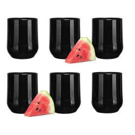 Szklanki czarne Glasmark 300 ml zestaw 6 szklanek do napojów wody drinków