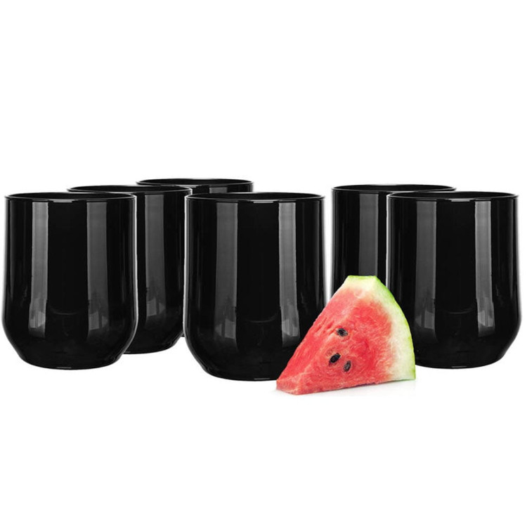 Szklanki czarne Glasmark 300 ml zestaw 6 szklanek do napojów wody drinków Szklanki czarne Glasmark 300 ml zestaw 6 szklanek do napojów wody drinków