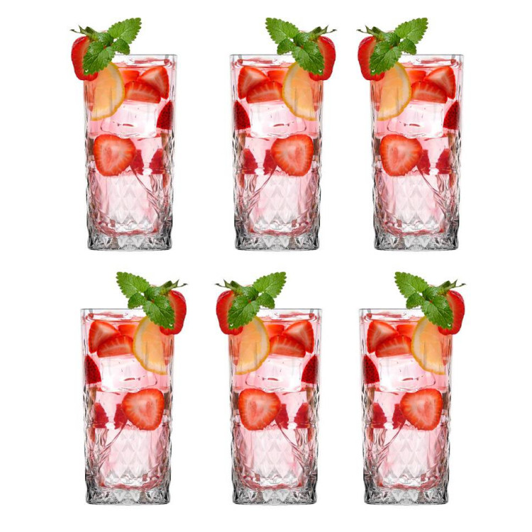 Szklanki do drinków napojów Glasmark wysokie 300 ml zestaw 6 szklanek Szklanki do drinków napojów Glasmark wysokie 300 ml zestaw 6 szklanek