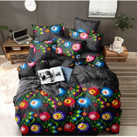 Pościel 140x200 bawełna satynowa 3D Cotton World gruba 2 części 2260 folklor