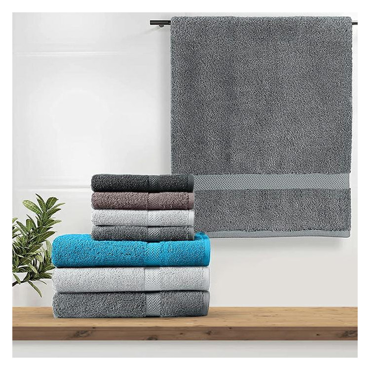Komplet 4 ręczników kąpielowych Piruu 2x 70x140 i 2 x 50x100 bawełniane frotte szare Komplet 4 ręczników kąpielowych Piruu 2x 70x140 i 2 x 50x100 bawełniane frotte szare