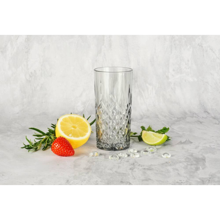 Szklanki do drinków napojów Glasmark wysokie 300 ml zestaw 6 szklanek szare Szklanki do drinków napojów Glasmark wysokie 300 ml zestaw 6 szklanek szare