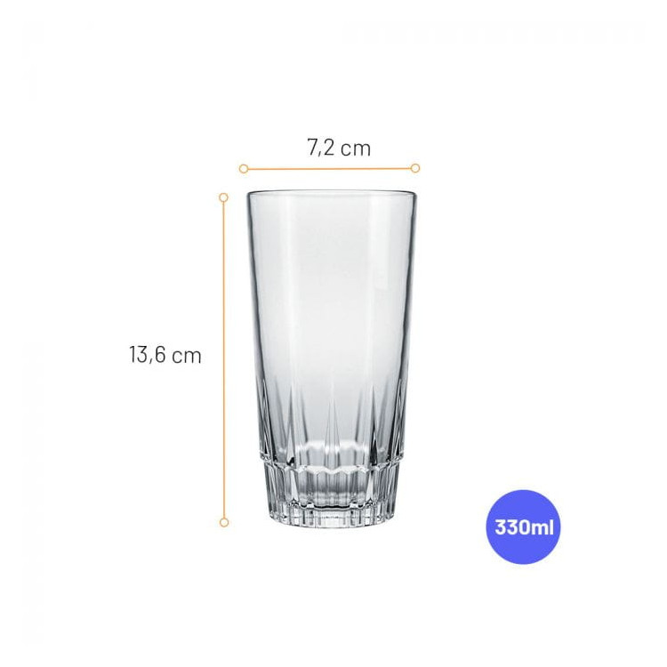 Szklanki wysokie do drinków soków Nadir Vegas zestaw 6 szklanek 330 ml Szklanki wysokie do drinków soków Nadir Vegas zestaw 6 szklanek 330 ml