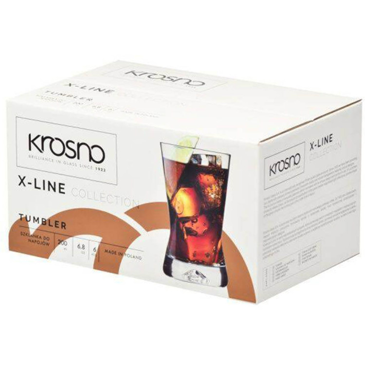 Szklanki X-Line Krosno zestaw 6 szklanek 200 ml Szklanki X-Line Krosno zestaw 6 szklanek 200 ml