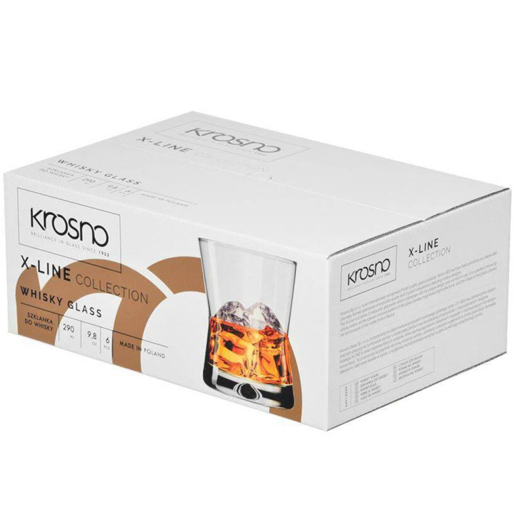 Szklanki do whisky X-Line Krosno zestaw 6 szklanek 290 ml Szklanki do whisky X-Line Krosno zestaw 6 szklanek 290 ml