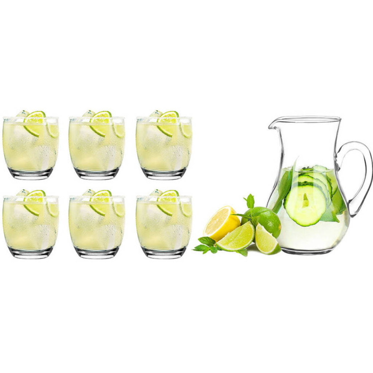Dzbanek 1L szklanki do napojów soków 220 ml Glasmark zestaw 7 elementów Dzbanek 1L szklanki do napojów soków 220 ml Glasmark zestaw 7 elementów