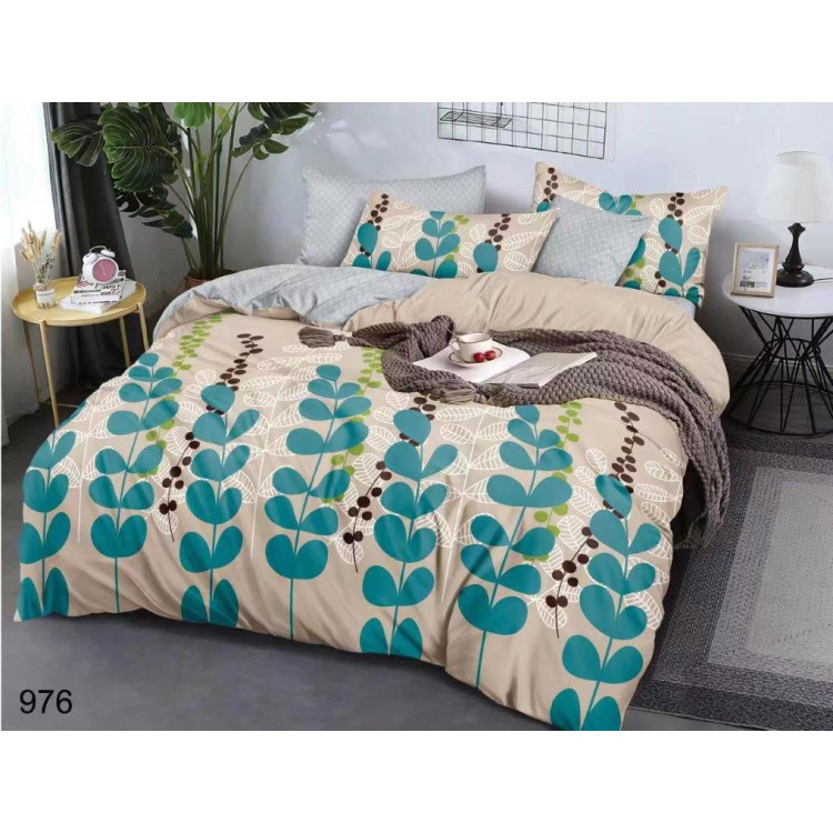 Pościel 140x200 bawełna satynowa 3D Fashion Home gruba 4 części z prześcieradłem 976