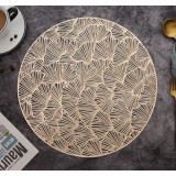 Podkładka na stół 38 cm okrągła mata ażurowa złota MP09
