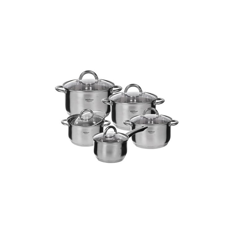 Garnki kuchenne Hoffner HF 4448 10 zestaw komplet garnek gaz INDUKCJA