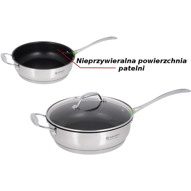 Garnki Edenberg EB 2118 Zestaw garnków 12 Stalowe Indukcja GAZ Garnki Edenberg EB 2118 Zestaw garnków 12 Stalowe Indukcja GAZ