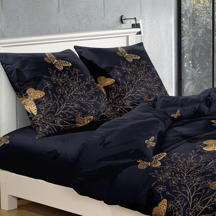 Pościel 200x220 bawełna satynowa 3D Cotton World gruba 3 części 2338 motyle Pościel 200x220 bawełna satynowa 3D Cotton World gruba 3 części 2338 motyle