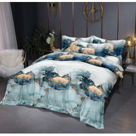 Pościel 200x220 bawełna satynowa 3D Cotton World gruba 3 części 2340